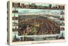 1855, Harrisburg Bird's Eye View, Pennsylvania, United States-null-Stretched Canvas