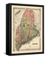 1855, Maine State Map 1855, Maine, United States-null-Framed Stretched Canvas