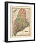 1855, Maine State Map 1855, Maine, United States-null-Framed Premium Giclee Print