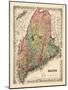 1855, Maine State Map 1855, Maine, United States-null-Mounted Premium Giclee Print