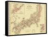 1855 Map of Japan, Showing Prefecture Boundaries-null-Framed Stretched Canvas