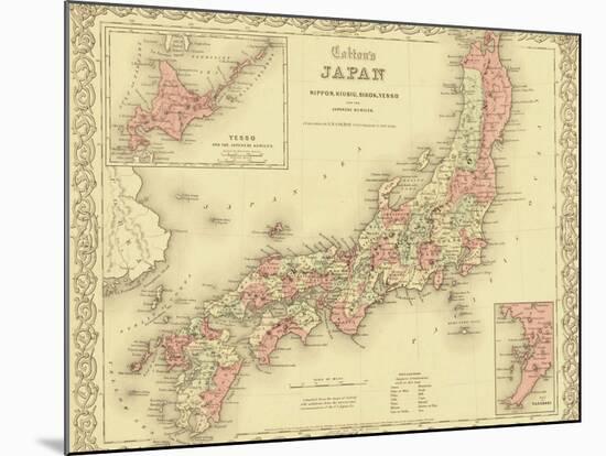 1855 Map of Japan, Showing Prefecture Boundaries-null-Mounted Art Print