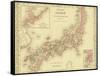 1855 Map of Japan, Showing Prefecture Boundaries-null-Framed Stretched Canvas