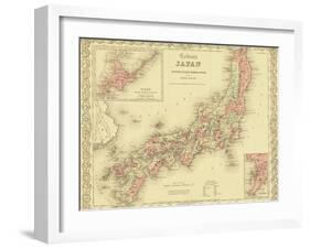 1855 Map of Japan, Showing Prefecture Boundaries-null-Framed Art Print