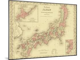 1855 Map of Japan, Showing Prefecture Boundaries-null-Mounted Art Print