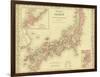 1855 Map of Japan, Showing Prefecture Boundaries-null-Framed Art Print