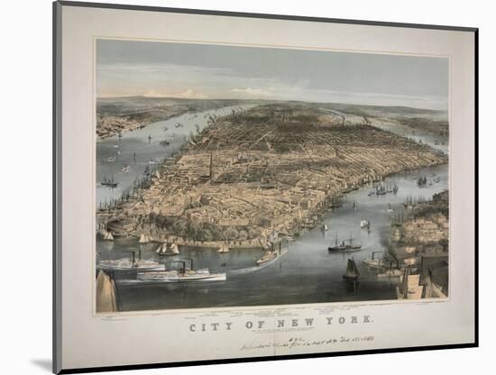 1856 NYC Map-N. Harbick-Mounted Art Print