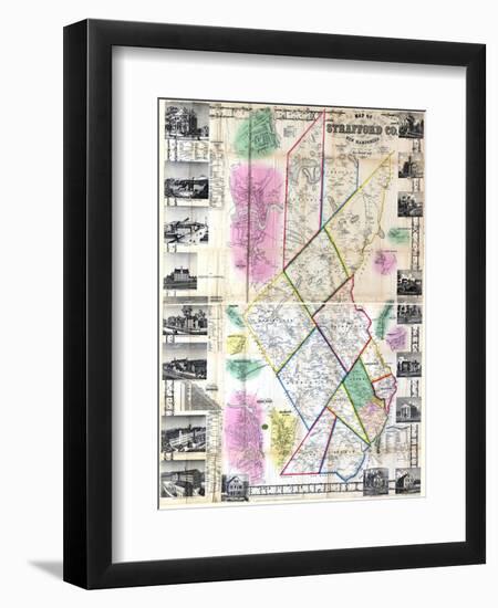 1856, Strafford County Wall Map, New Hampshire, United States-null-Framed Premium Giclee Print