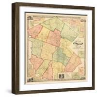 1856, Sullivan County 1856 Wall Map, New York, United States-null-Framed Giclee Print