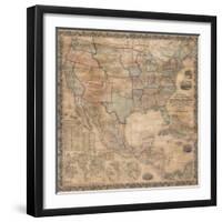 1856 Wall Map of the United States-null-Framed Giclee Print