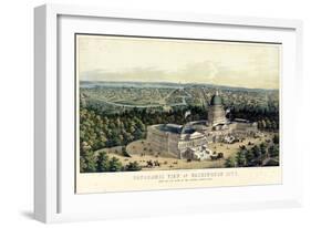 1856, Washington City and Capitol, Bird's Eye View, District of Columbia, United States-null-Framed Giclee Print