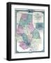 1857, Baltimore County Wall Map, Maryland, United States-null-Framed Giclee Print