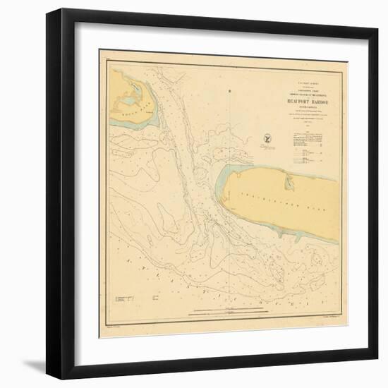 1857, Beaufort Harbor Chart North Carolina, North Carolina, United States-null-Framed Giclee Print