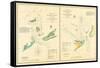 1857, Hatteras and Ocracoke Inlet Chart North Carolina, North Carolina, United States-null-Framed Stretched Canvas