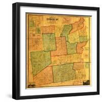 1858, Essex County 1858 Wall Map, New York, United States-null-Framed Giclee Print