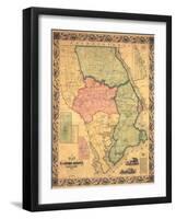 1858, Harford County Wall Map, Maryland, United States-null-Framed Giclee Print