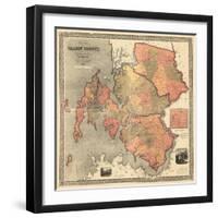 1858, Talbot County Wall Map, Maryland, United States-null-Framed Giclee Print