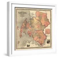 1858, Talbot County Wall Map, Maryland, United States-null-Framed Giclee Print