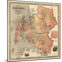 1858, Talbot County Wall Map, Maryland, United States-null-Mounted Giclee Print