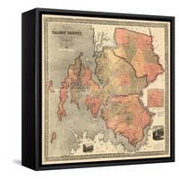 1858, Talbot County Wall Map, Maryland, United States-null-Framed Stretched Canvas