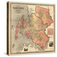 1858, Talbot County Wall Map, Maryland, United States-null-Stretched Canvas