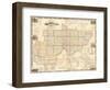 1858, Washington County and Marietta Wall Map, Ohio, United States-null-Framed Giclee Print