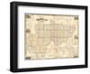 1858, Washington County and Marietta Wall Map, Ohio, United States-null-Framed Giclee Print