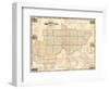 1858, Washington County and Marietta Wall Map, Ohio, United States-null-Framed Giclee Print