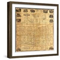 1858, Wayne County 1858 Wall Map, New York, United States-null-Framed Giclee Print