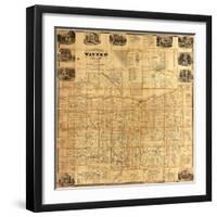 1858, Wayne County 1858 Wall Map, New York, United States-null-Framed Giclee Print