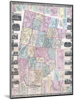 1859, Litchfield County Wall Map, Connecticut, United States-null-Mounted Giclee Print