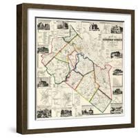 1860, Belknap County Wall Map, New Hampshire, United States-null-Framed Giclee Print