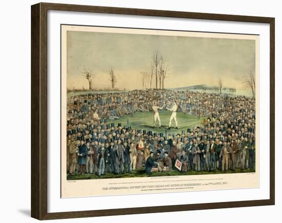 1860, Boxing Match International Contest Between Heenan and Sayers at Farnborough-null-Framed Giclee Print