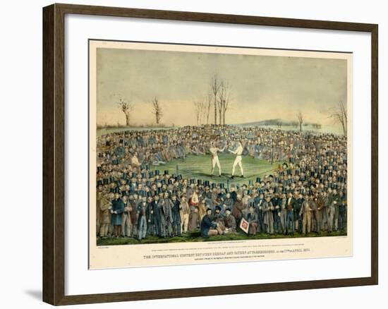 1860, Boxing Match International Contest Between Heenan and Sayers at Farnborough-null-Framed Giclee Print