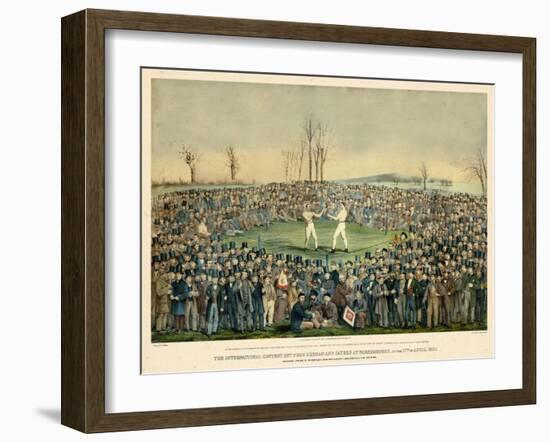 1860, Boxing Match International Contest Between Heenan and Sayers at Farnborough-null-Framed Giclee Print