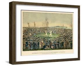 1860, Boxing Match International Contest Between Heenan and Sayers at Farnborough-null-Framed Giclee Print