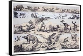 1860 Duncan's Prehistoric Epoch Panorama-Paul Stewart-Framed Stretched Canvas