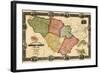 1860, Howard County Wall Map, Maryland, United States-null-Framed Giclee Print