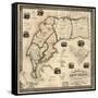 1860, Kent County Wall Map, Maryland, United States-null-Framed Stretched Canvas