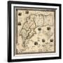 1860, Kent County Wall Map, Maryland, United States-null-Framed Giclee Print