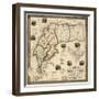 1860, Kent County Wall Map, Maryland, United States-null-Framed Giclee Print