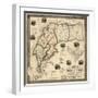 1860, Kent County Wall Map, Maryland, United States-null-Framed Giclee Print