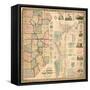 1860, Lawrence and Beaver Counties Wall Map 1860, Massachusetts, United States-null-Framed Stretched Canvas