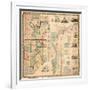 1860, Lawrence and Beaver Counties Wall Map 1860, Massachusetts, United States-null-Framed Giclee Print