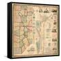 1860, Lawrence and Beaver Counties Wall Map 1860, Massachusetts, United States-null-Framed Stretched Canvas