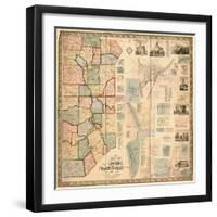 1860, Lawrence and Beaver Counties Wall Map 1860, Massachusetts, United States-null-Framed Giclee Print