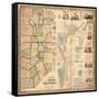 1860, Lawrence and Beaver Counties Wall Map 1860, Massachusetts, United States-null-Framed Stretched Canvas