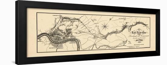 1860, Loveland and Cincinnati Railroad Map, Ohio, United States-null-Framed Giclee Print