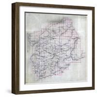 1860, Montgomery County Wall Map, Virginia, United States-null-Framed Giclee Print