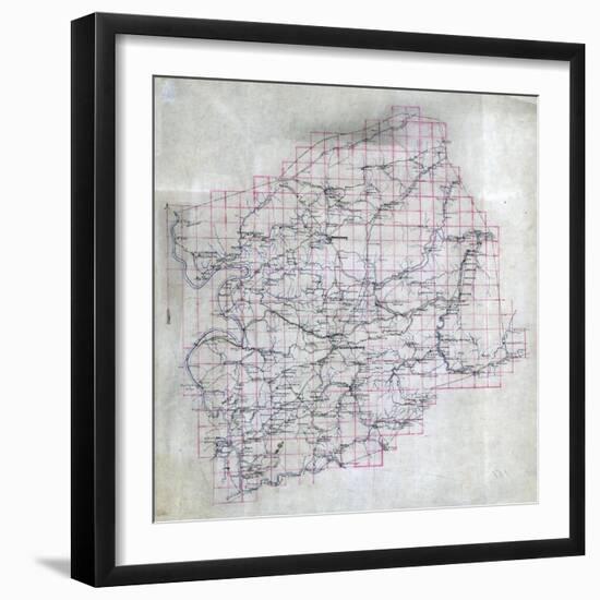 1860, Montgomery County Wall Map, Virginia, United States-null-Framed Giclee Print